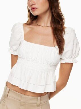 Janis Linen Blouse | Aritzia | 2XS | White